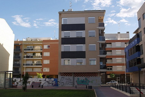 façade place Cupello, Immeuble Europa à Benicarló